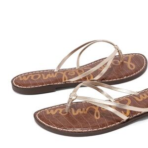Sam Edelman Gold Gerianne Flip Flops